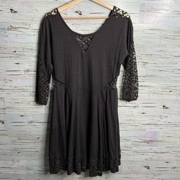 Free People Black Lace Midi Dress - Picture 1 of 10